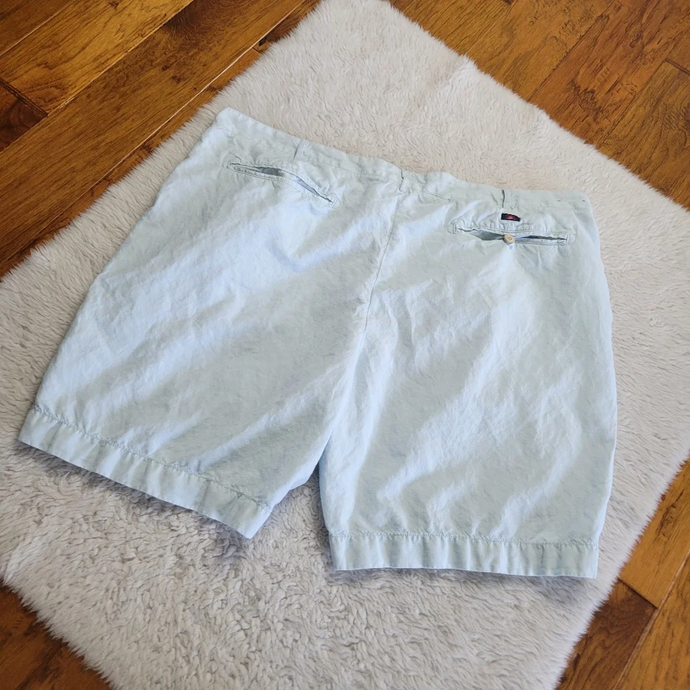 Faherty Malibu Chino Shorts Men's 42 Linen Cotton Blend Light Blue